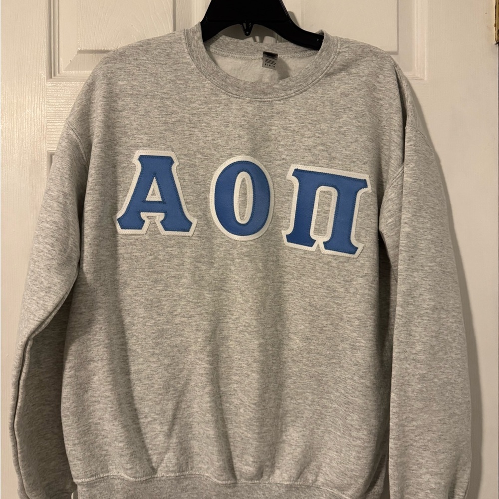 Alpha Omicron Pi (AOII) Stitched Letters Sweater